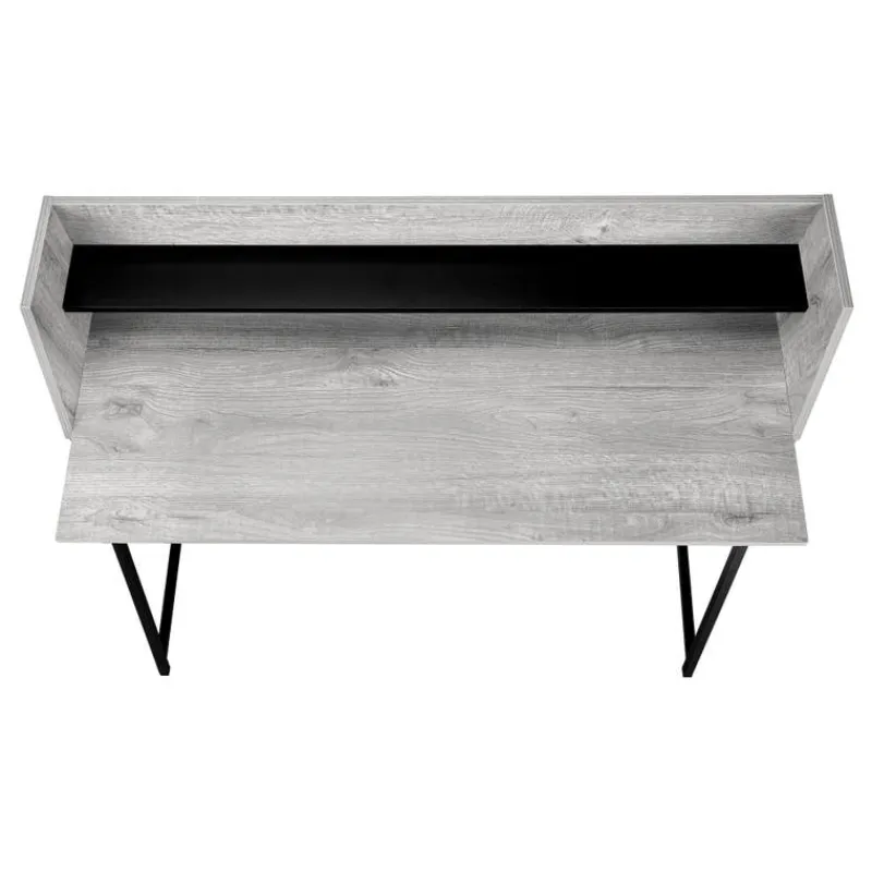 Monarch Computer desk - small hutch / 1 shelf / trapezoid-shaped legs - 48"l - w -