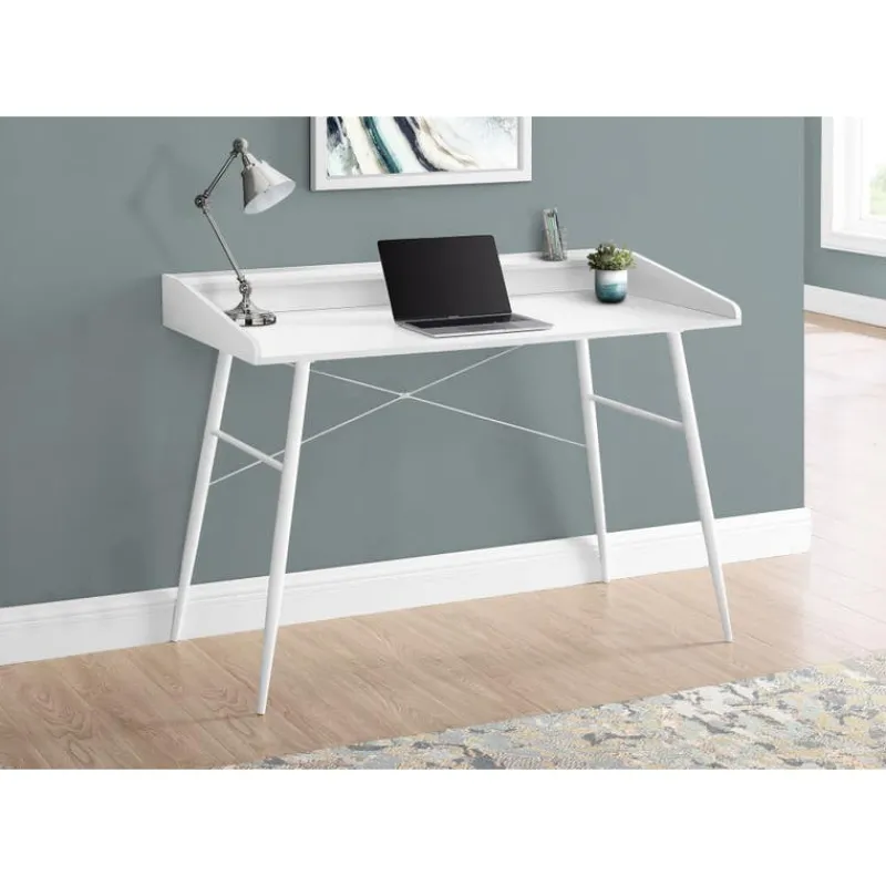 Monarch Computer desk - small hutch / 2 storage cubbies / 1 shelf - 48"l - / wh -