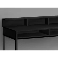 Monarch Computer desk - standing height / hutch / 2 open shelves - 48"l - / bla -