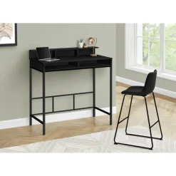 Monarch Computer desk - standing height / hutch / 2 open shelves - 48