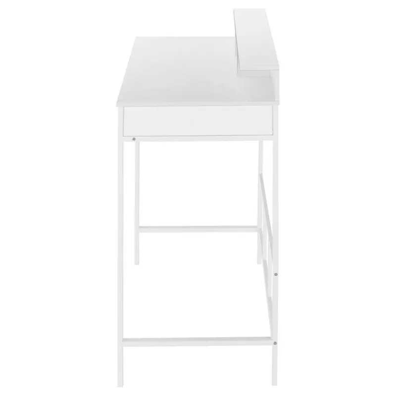Monarch Computer desk - standing height / hutch / 2 open shelves - 48"l - / whi -