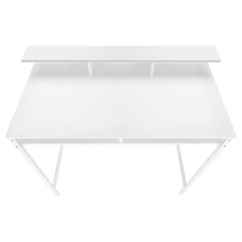 Monarch Computer desk - standing height / hutch / 2 open shelves - 48"l - / whi -