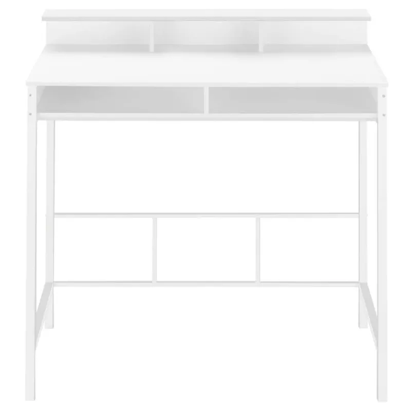 Monarch Computer desk - standing height / hutch / 2 open shelves - 48"l - / whi -