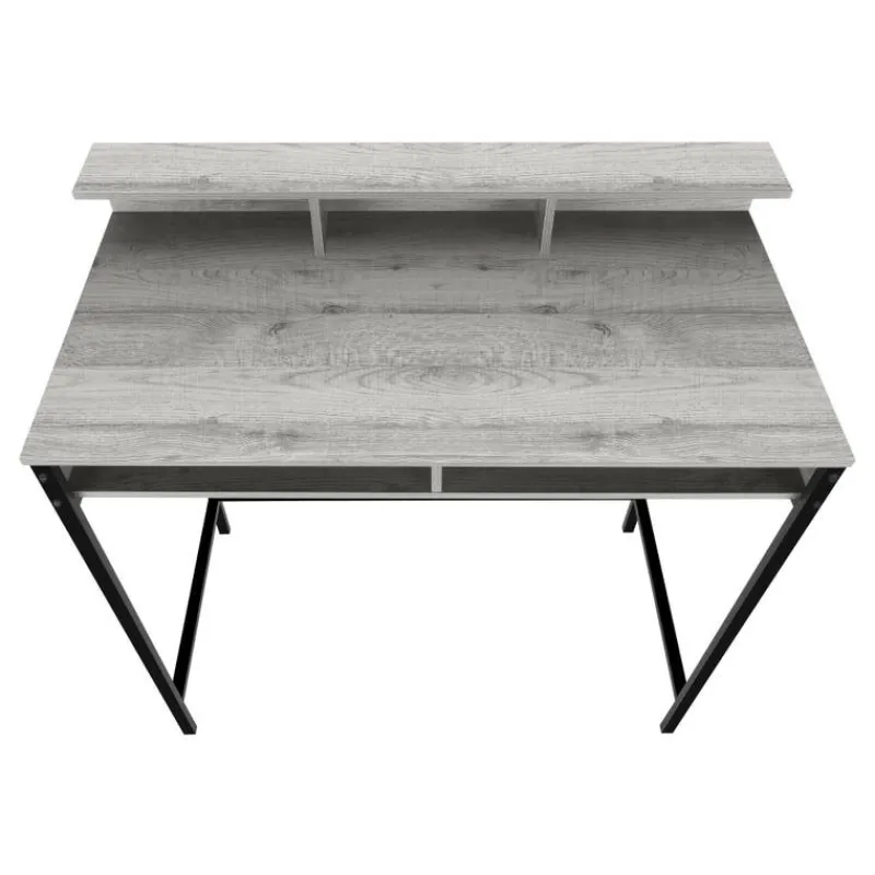 Monarch Computer desk - standing height / hutch / 2 open shelves - 48"l - / blac -