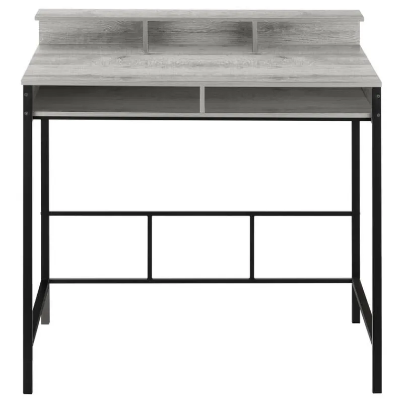 Monarch Computer desk - standing height / hutch / 2 open shelves - 48"l - / blac -