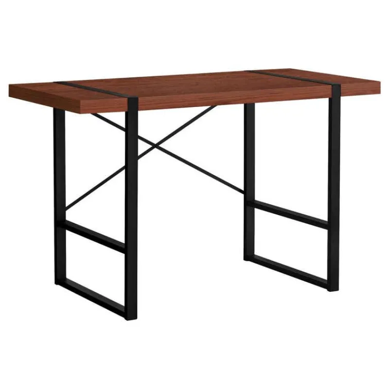 Monarch Computer desk - thick-panel desktop / inset metal legs - 48"l - wood-l -