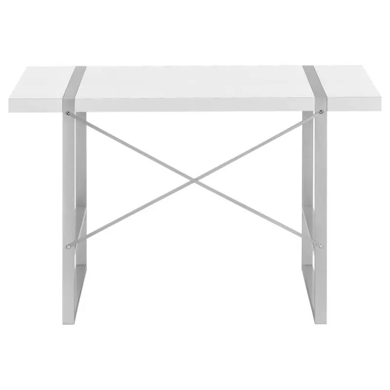 Monarch Computer desk - thick-panel desktop / inset metal legs - 48"l - / silve -