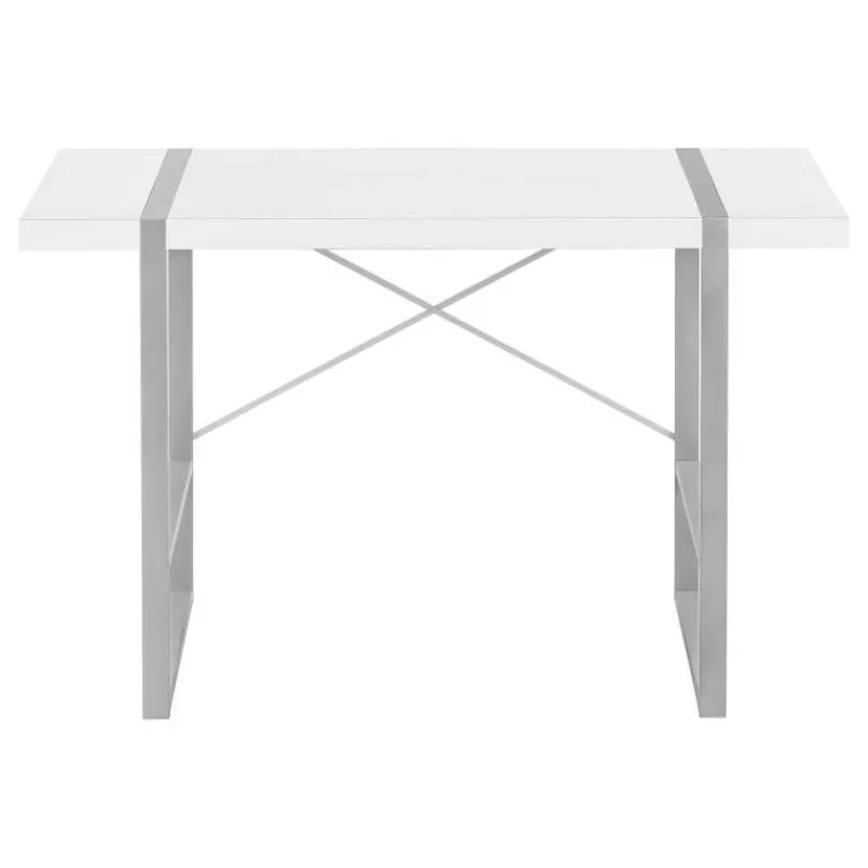 Monarch Computer desk - thick-panel desktop / inset metal legs - 48"l - / silve -