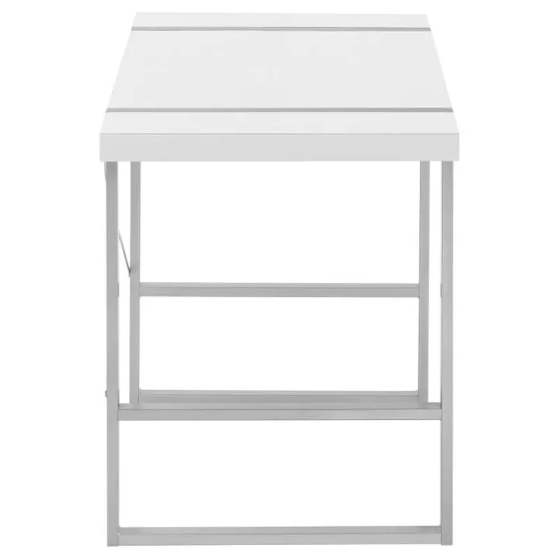 Monarch Computer desk - thick-panel desktop / inset metal legs - 48"l - / silve -