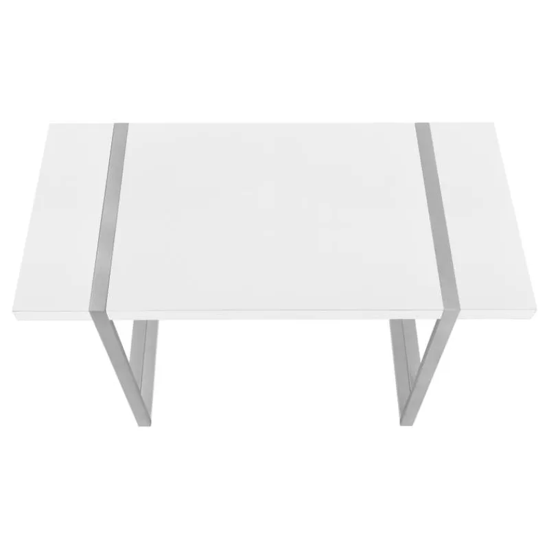 Monarch Computer desk - thick-panel desktop / inset metal legs - 48"l - / silve -