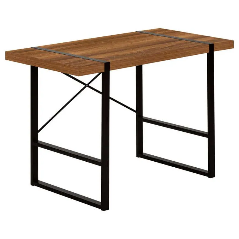 Monarch Computer desk - thick-panel desktop / inset metal legs - 48"l - wood-l -