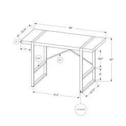 Monarch Computer desk - thick-panel desktop / inset metal legs - 48"l - wood- -