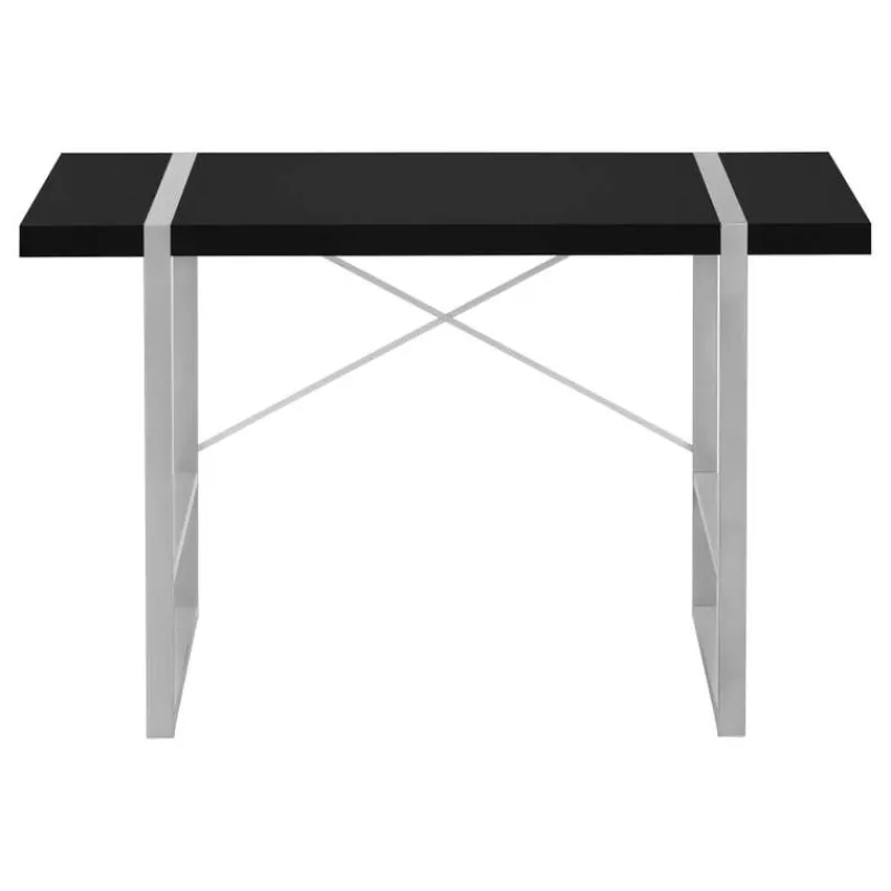 Monarch Computer desk - thick-panel desktop / inset metal legs - 48"l - / silve -