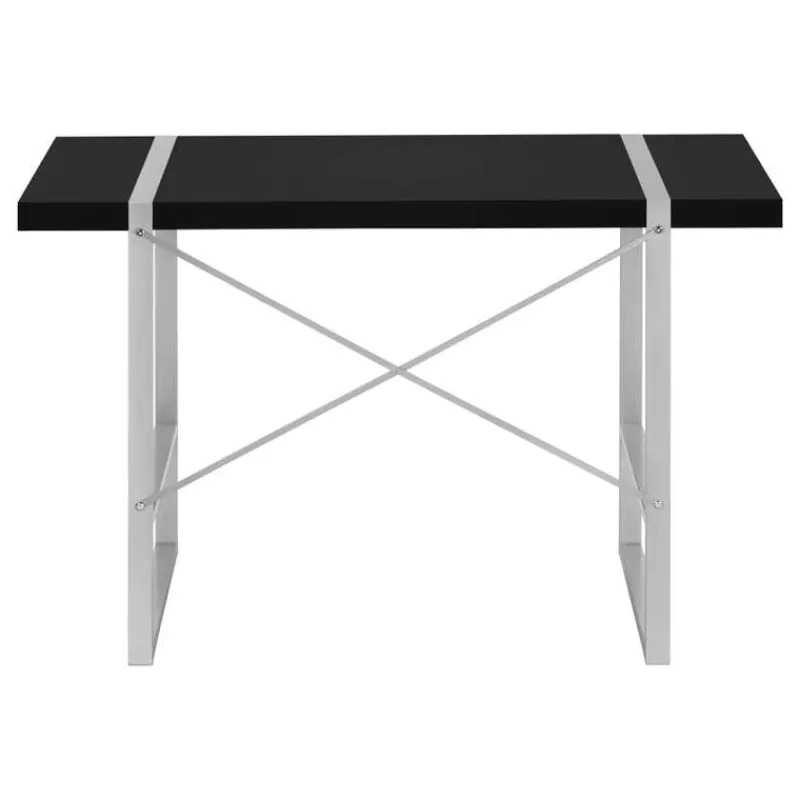 Monarch Computer desk - thick-panel desktop / inset metal legs - 48"l - / silve -