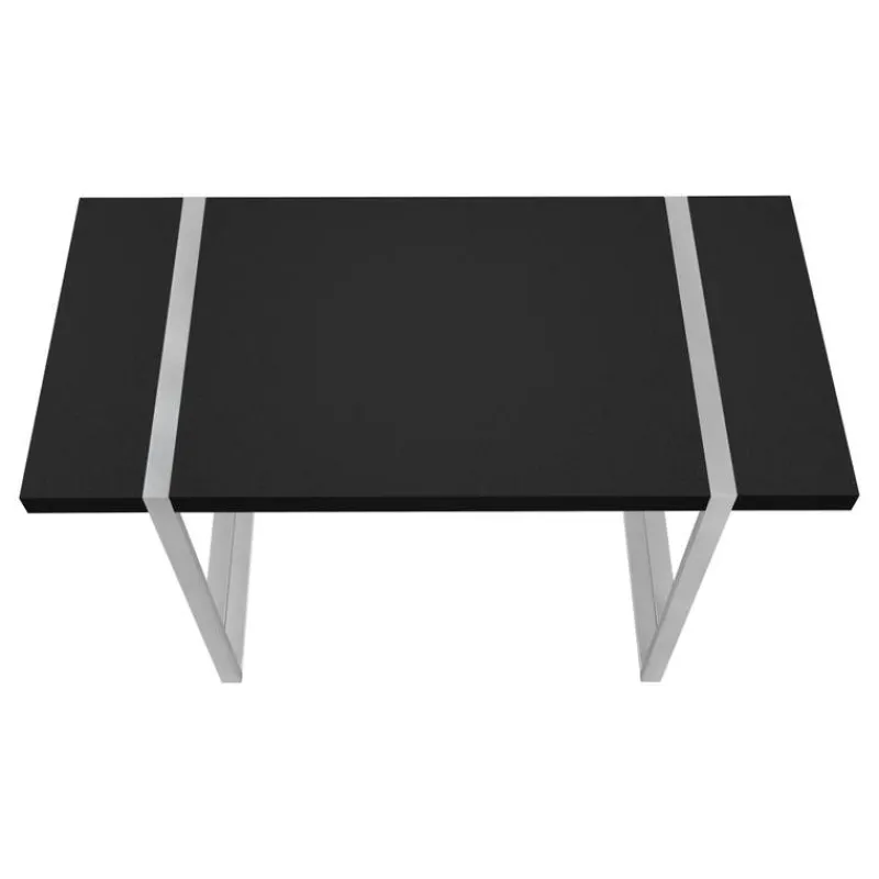 Monarch Computer desk - thick-panel desktop / inset metal legs - 48"l - / silve -