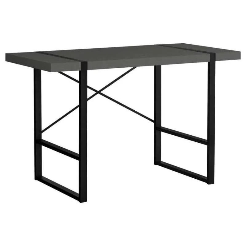Monarch Computer desk - thick-panel desktop / inset metal legs - 48"l - modern / -