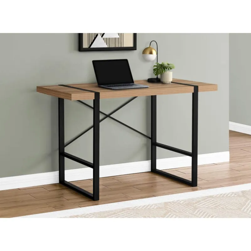 Monarch Computer desk - thick-panel desktop / inset metal legs - 48"l - light reclaim -
