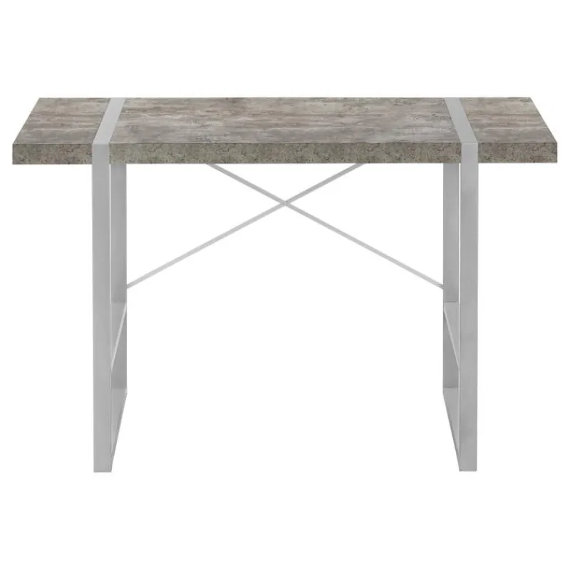 Monarch Computer desk - thick-panel desktop / inset metal legs - 48"l - concrete -