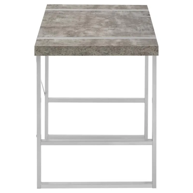 Monarch Computer desk - thick-panel desktop / inset metal legs - 48"l - concrete -