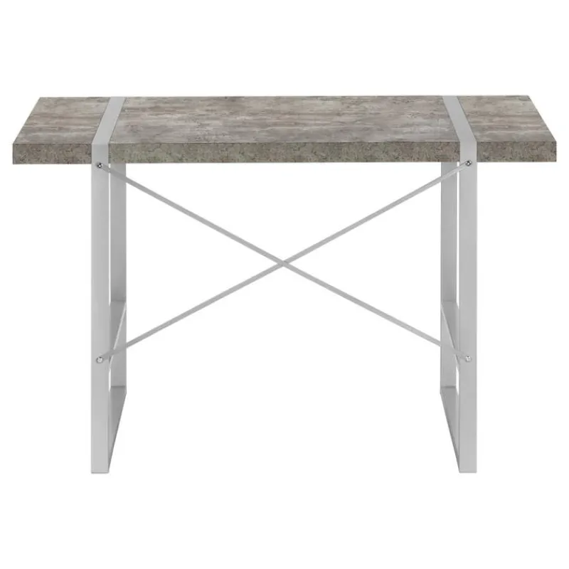 Monarch Computer desk - thick-panel desktop / inset metal legs - 48"l - concrete -