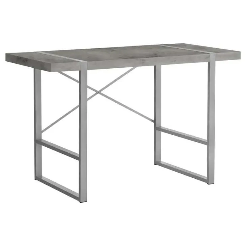 Monarch Computer desk - thick-panel desktop / inset metal legs - 48"l - concrete -