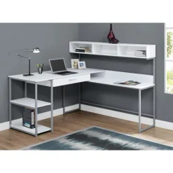 Monarch Computer desk - / silver metal corner -