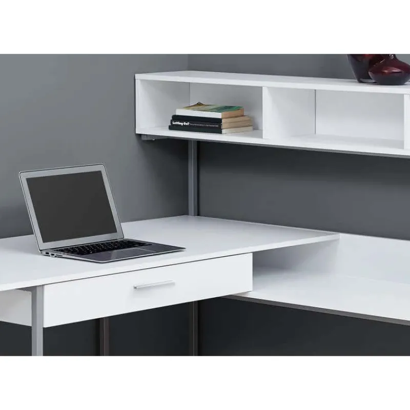 Monarch Computer desk - / silver metal corner -