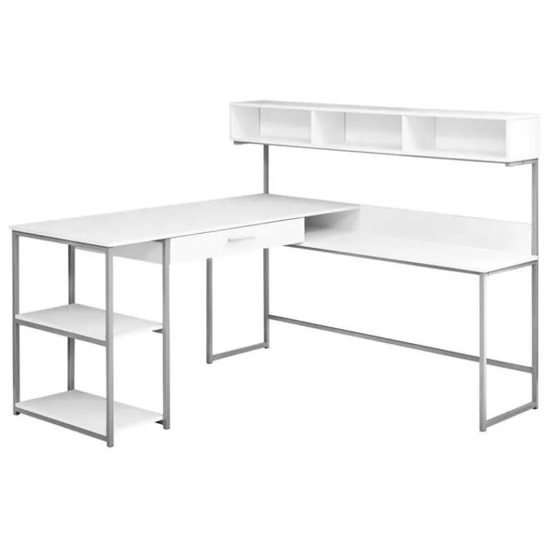 Monarch Computer desk - / silver metal corner -