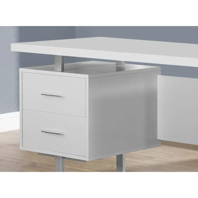 Monarch Computer desk / and silver metal -