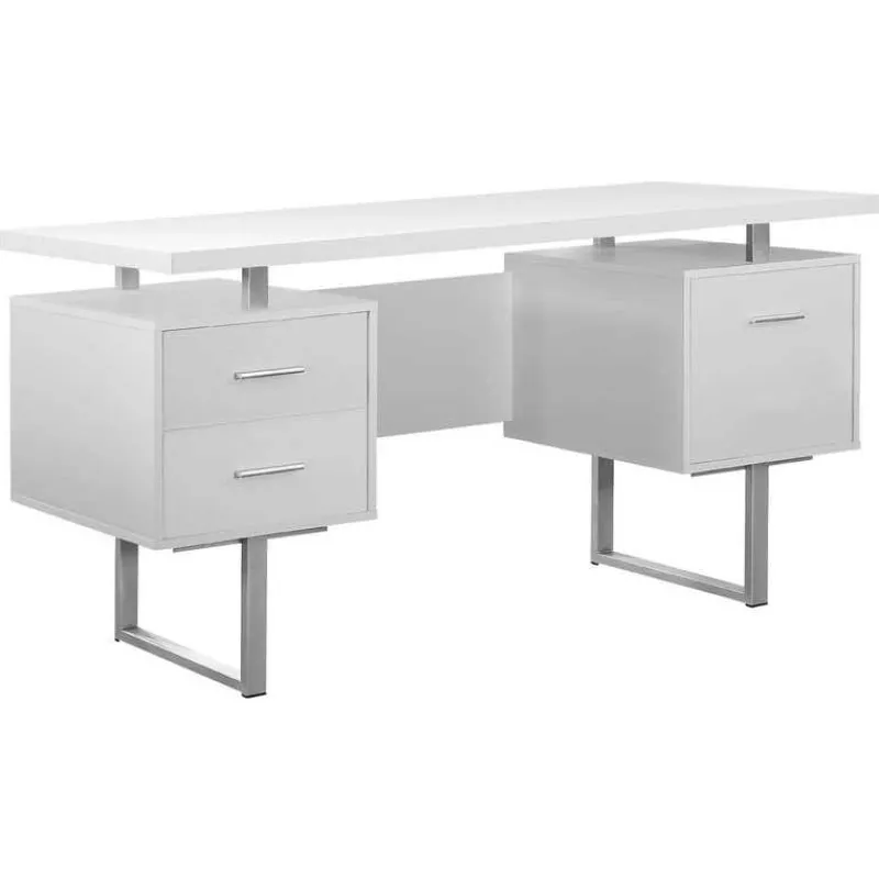 Monarch Computer desk / and silver metal -