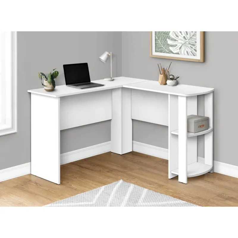 Monarch Computer desk - l-shaped corner / 2 shelves -