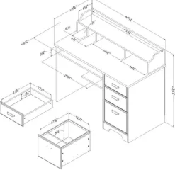 Meubles South Shore Computer Desk with Hutch - South Shore