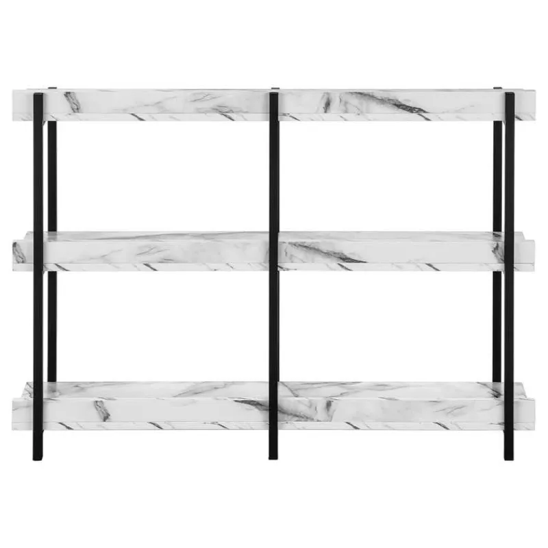 Monarch Console table - 3 tier / shelves / rectangular / metal legs - 48"l - ma -