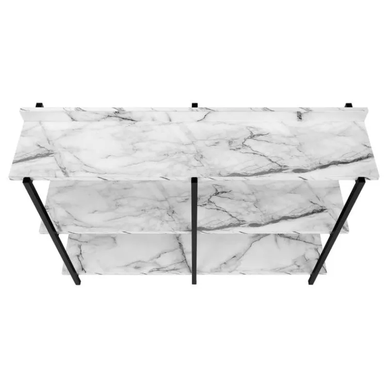 Monarch Console table - 3 tier / shelves / rectangular / metal legs - 48"l - ma -