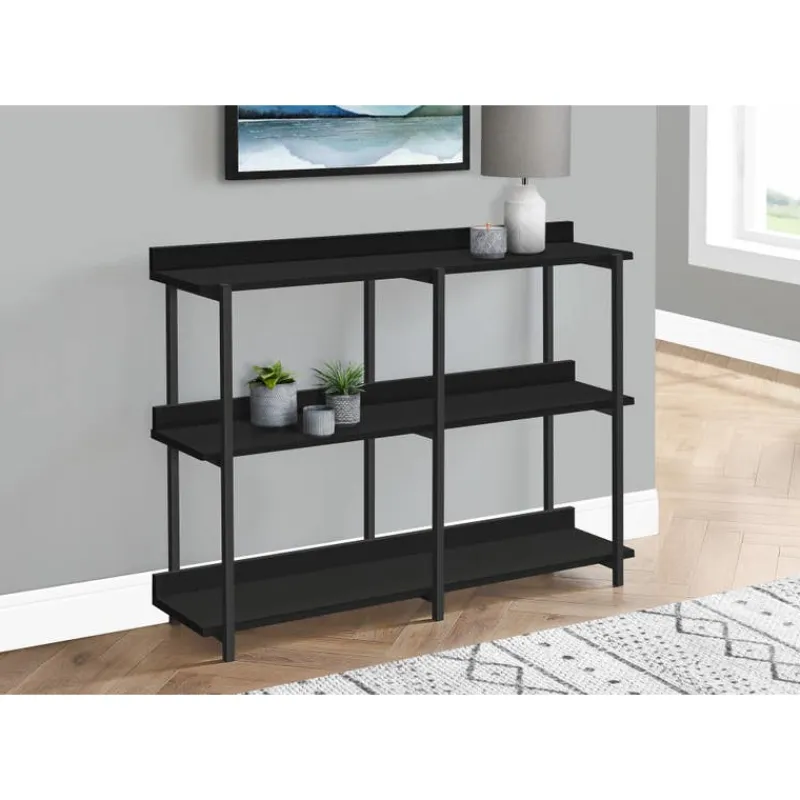 Monarch Console table - 3 tier / shelves / rectangular / metal legs - 48"l - / -