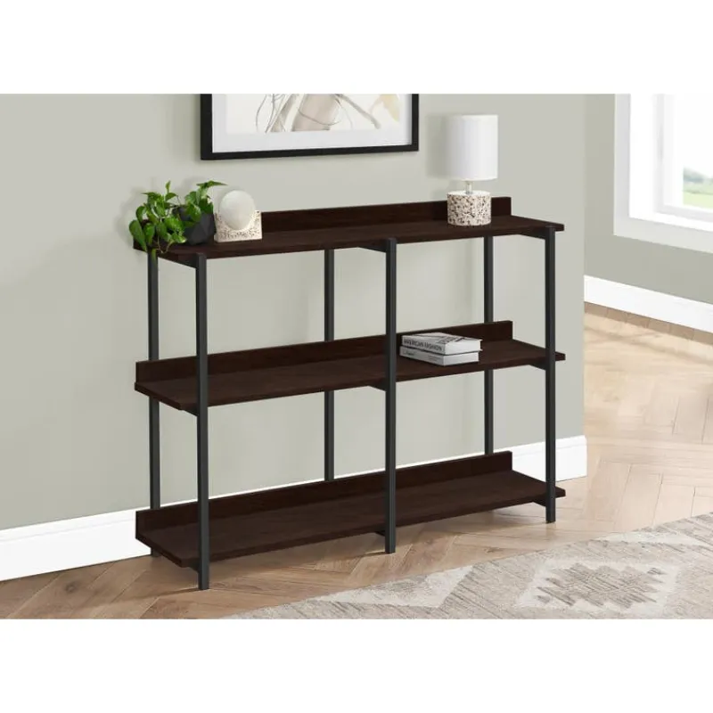 Monarch Console table - 3 tier / shelves / rectangular / metal legs - 48"l - -