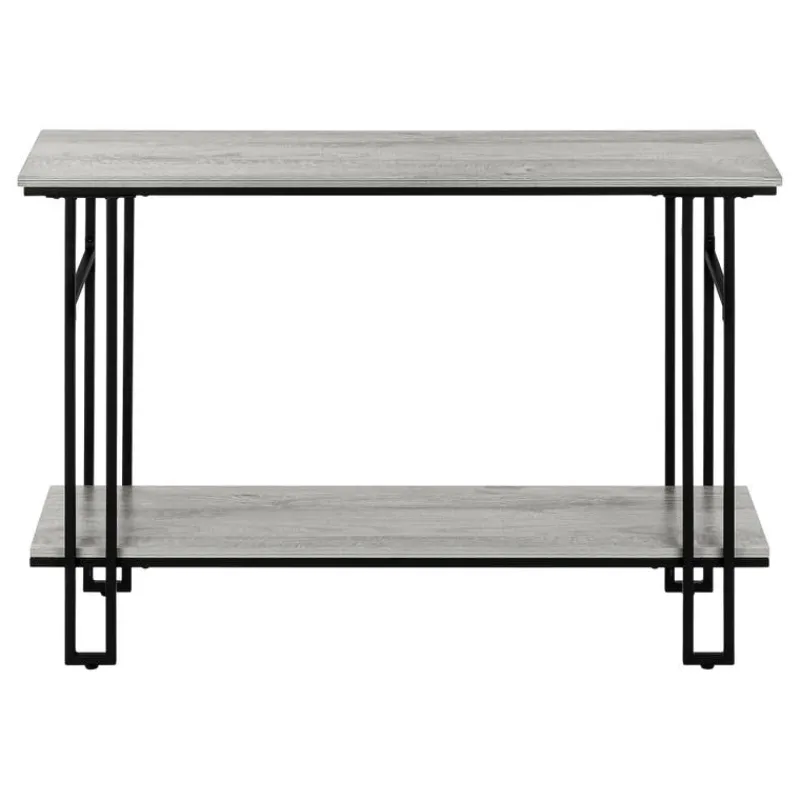 Monarch Console table - h-frame sides / 1 shelf / rectangular - 48"l - wood-look -