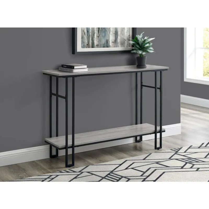 Monarch Console table - h-frame sides / 1 shelf / rectangular - 48"l - wood-look -