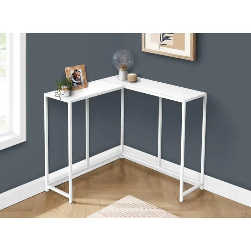 Monarch Console table - l-shaped / corner / metal frame - 36"l - -