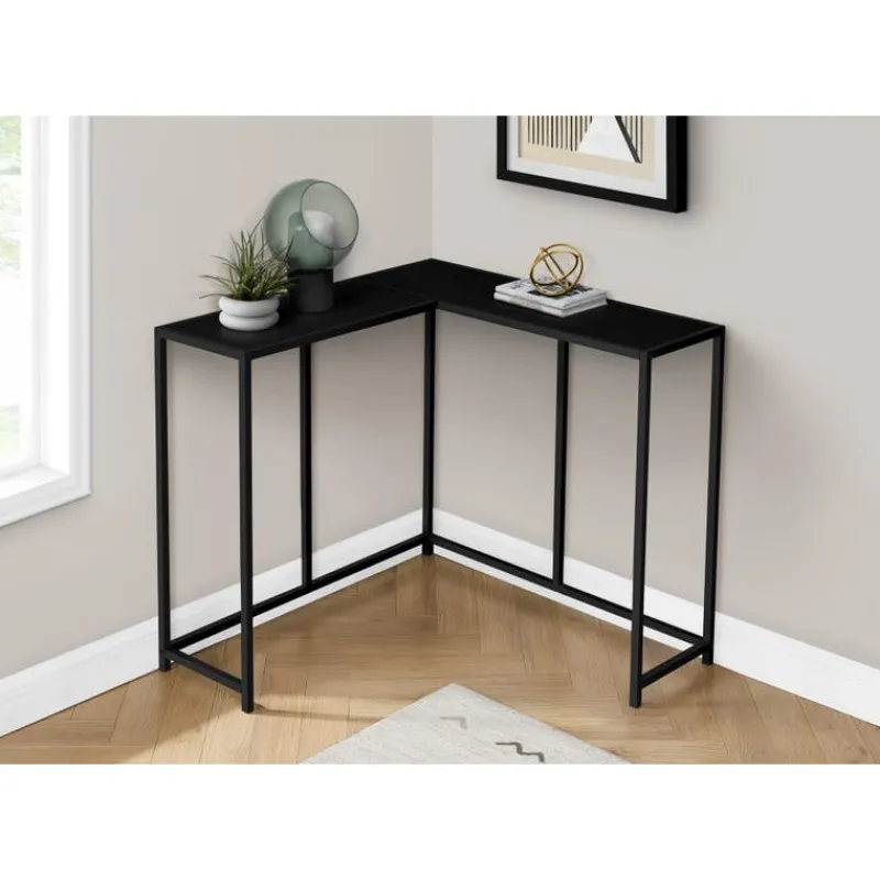 Monarch Console table - l-shaped / corner / metal frame - 36"l - -