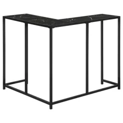 Monarch Console table - l-shaped / corner / metal frame - 36"l - marble-look / -