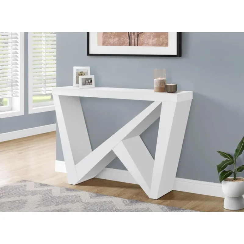 Monarch Console table - thick panel / asymmetrical base - 48"l - -