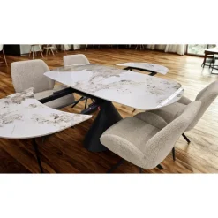 Convertible & Extendable Oval Dining Table with Pedestal - 63"