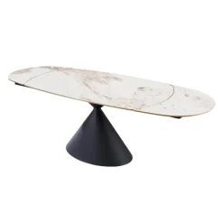 Convertible & Extendable Oval Dining Table with Pedestal - 63