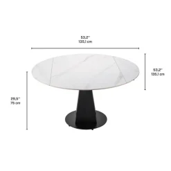 Convertible & Extendable Round Dining Table with Pedestal - 53