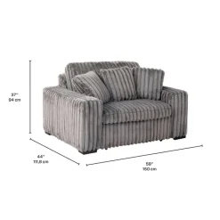 Corduroy Velvet Armchair with Power Slider