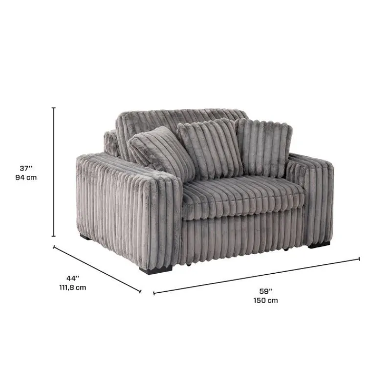 Corduroy Velvet Armchair with Power Slider