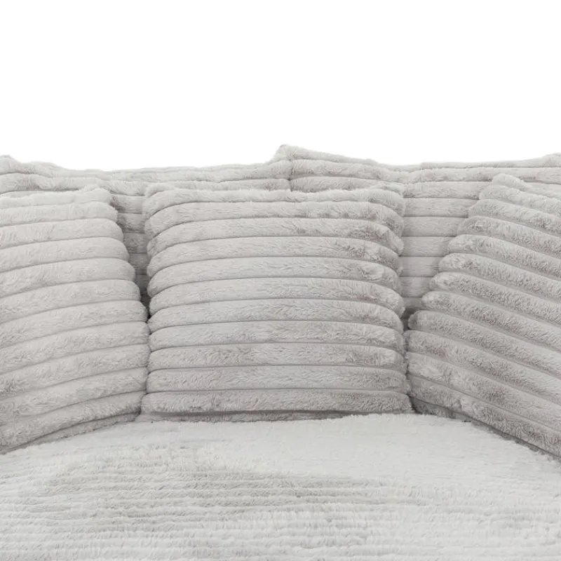 Corduroy Velvet Chaise with Cup Holders and USB Ports -