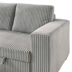 Corduroy Velvet Reversible Sectional Bed with Storage