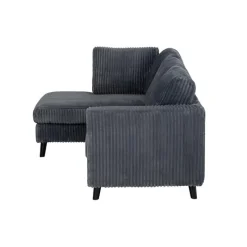 Corduroy Velvet Sectional with Left-Side Chaise